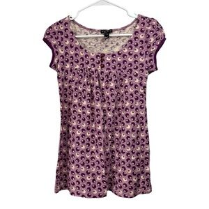 NWT Fang Size Medium Babydoll Blueberry Purple Cap Sleeve Top Y2k